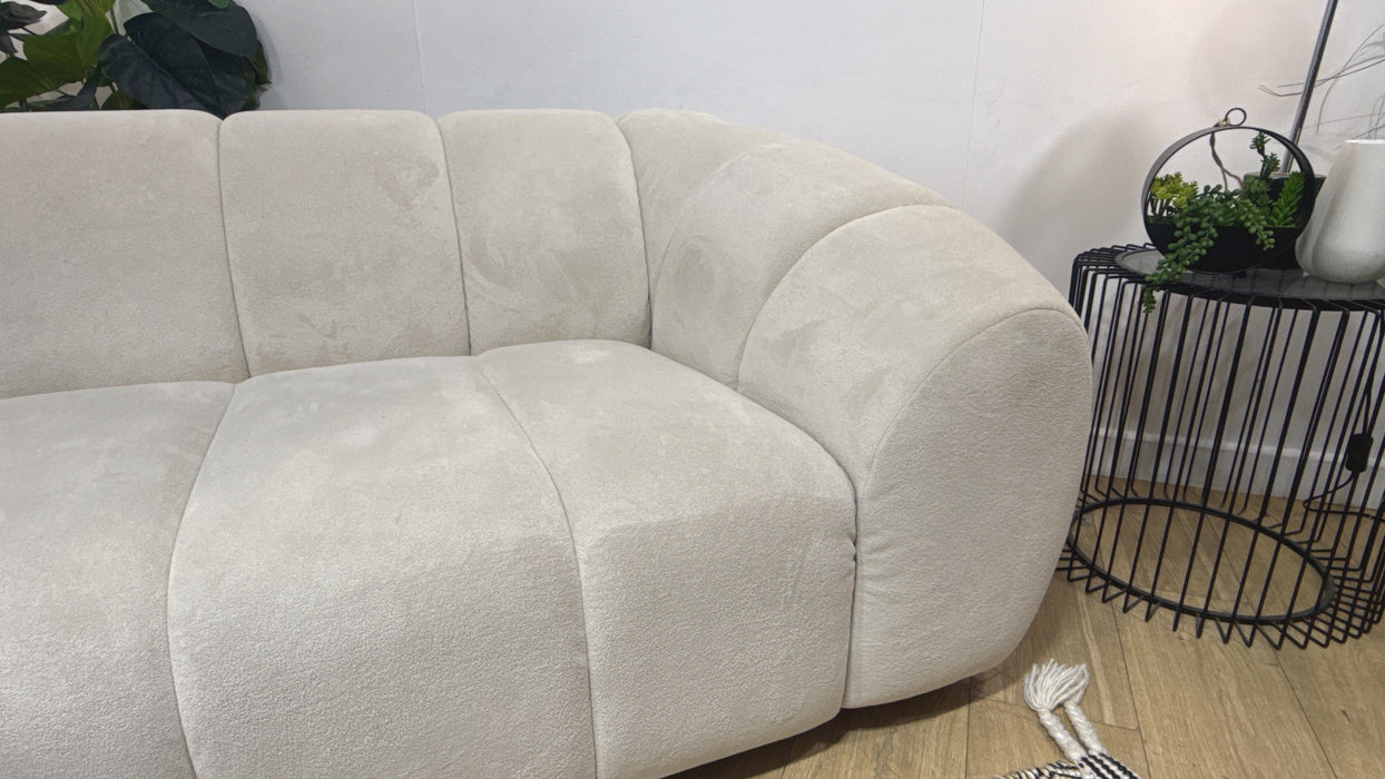 Sofology Waldorf Fabric 4 Seater in Soft Sherpa Natural Mix