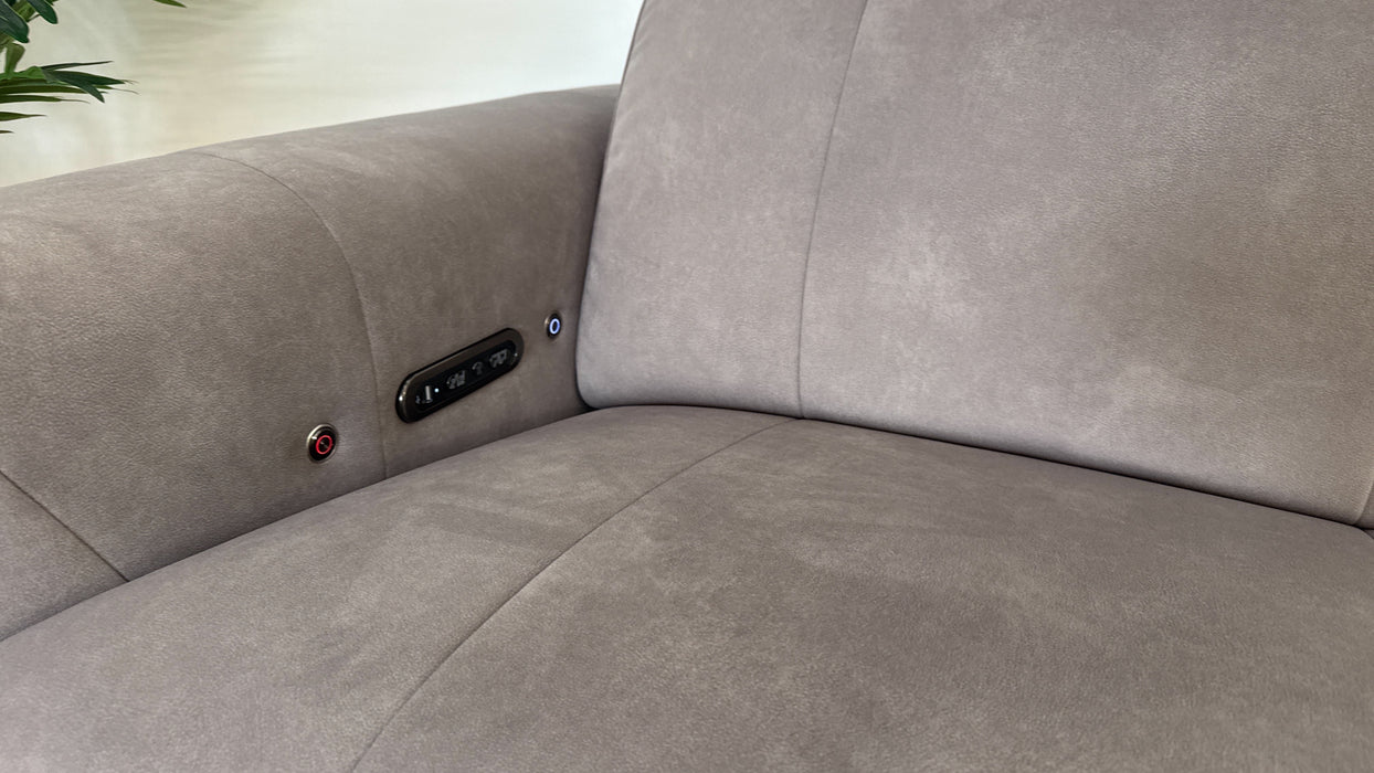 Sofology Lumiere Fabric 2.5 Seater Power Recliner/Headrest Heated Seat in Lifestyle Flecked Nutmeg