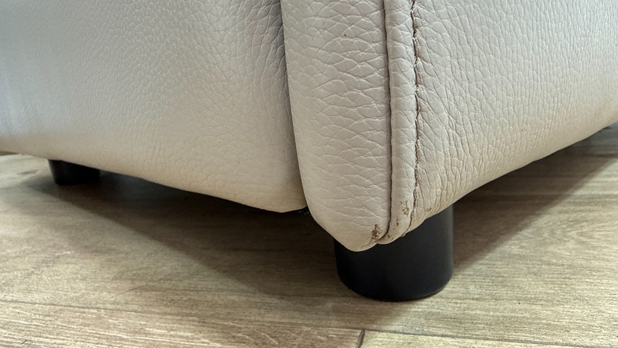 Sofology Premiere Leather Designer Footstool in Trusty Embossed Stone
