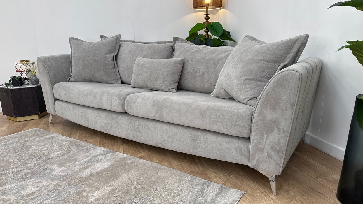 Sofology Luella Fabric Grande Sofa in Soft Sherpa Silver
