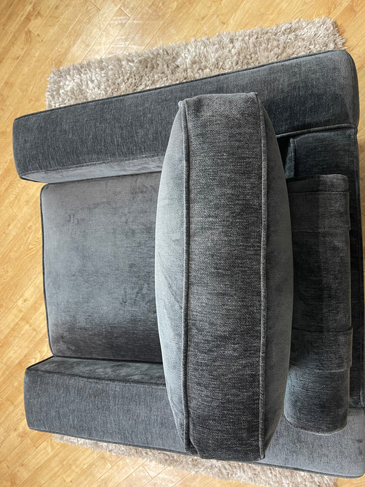 Laurent Fabric Accent Swivel Chair - Luxury Deep Pile Chenille Slate Mix - Foam Seat (WA2)