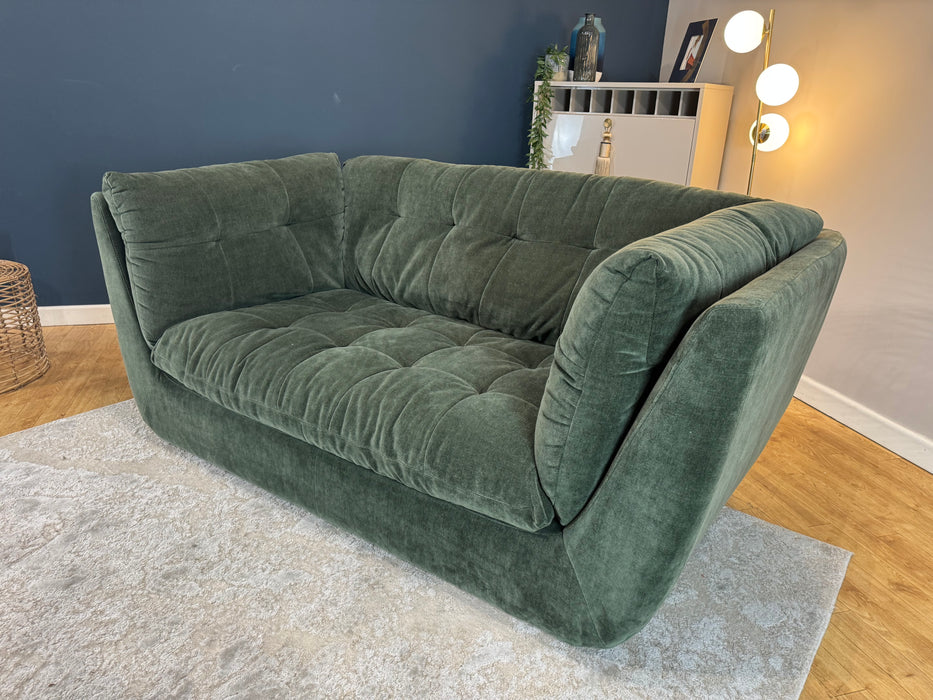 Sofology Cocoon Fabric 2 Seater Relaxed Chenille Pine