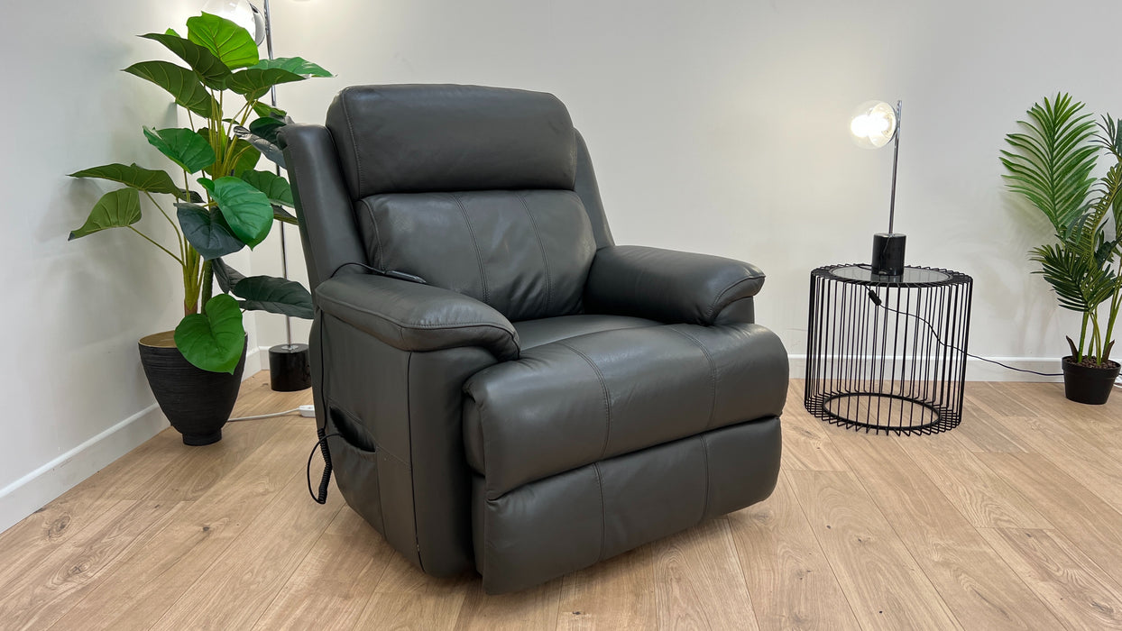 Gracie Chair - Leather Sheen Charcoal - Rise & Tilt