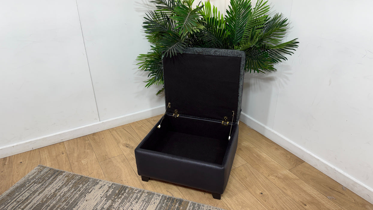 DFS Evisa Storage Footstool In Charcoal & Black