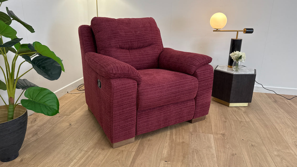 Griffin 1 Seater - Fabric Manual Recliner Chair - Shiraz