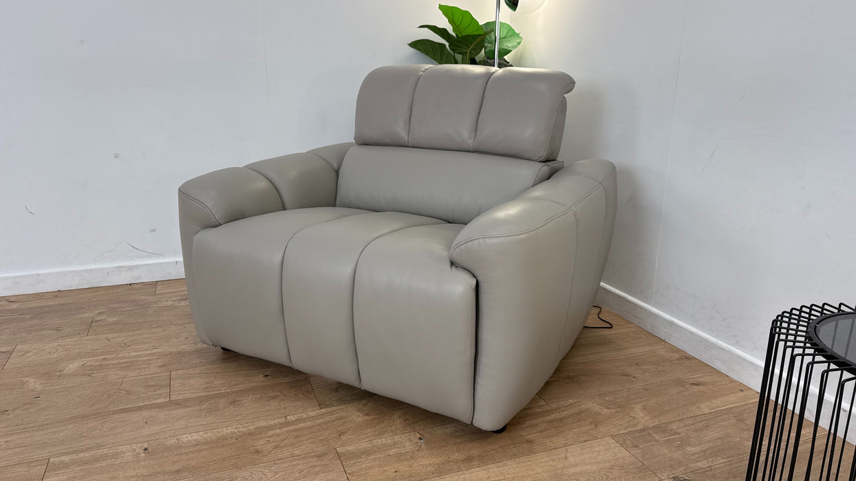 Sofology The Nobu Loveseat in Trusty Sheen Leather Lead Grey