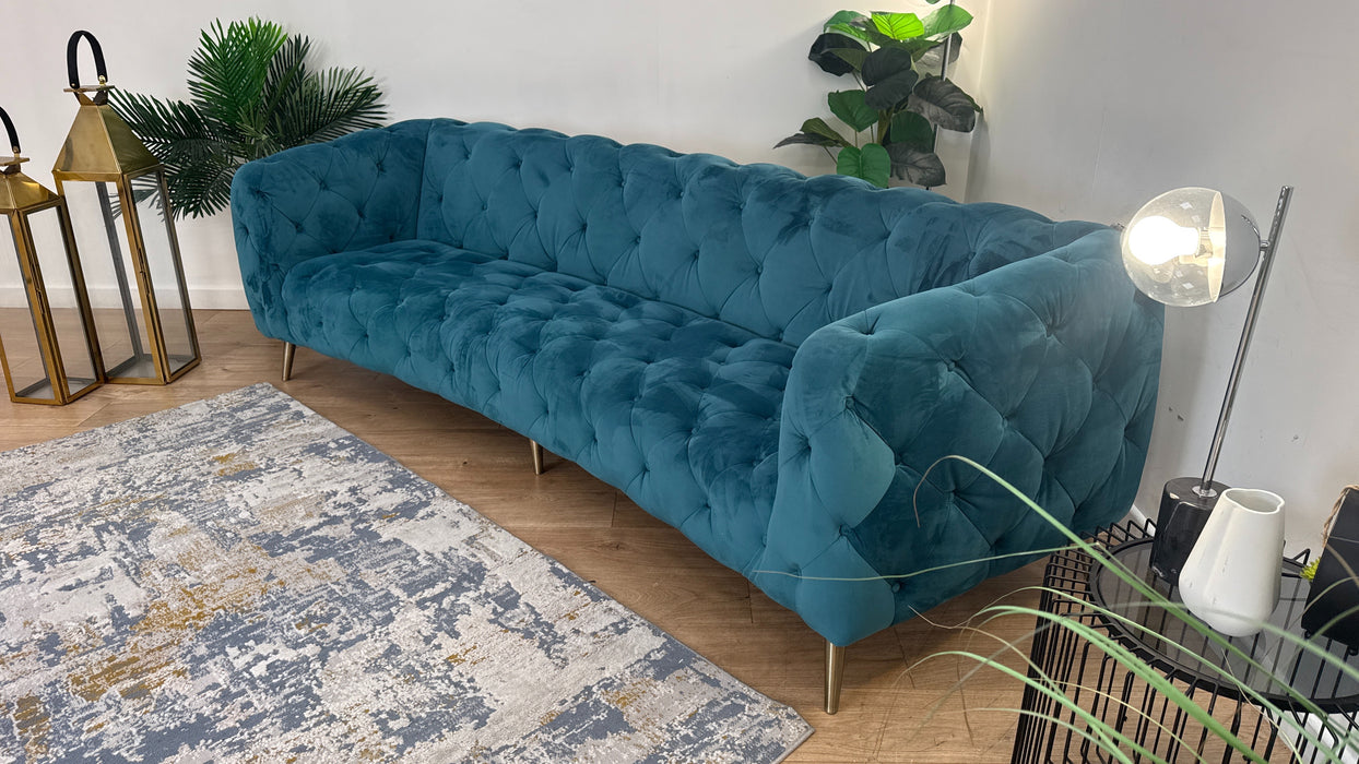 Sofology Alchemist Fabric 4 Seater in Plush Peacock