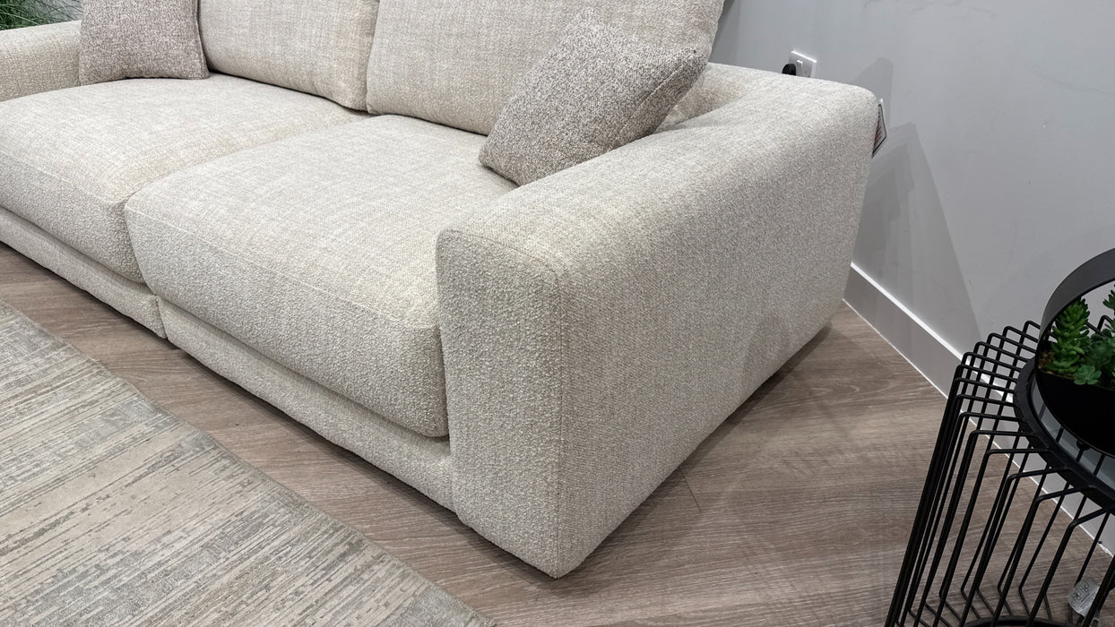 Sofology Amalfi Fabric 4 Seater Split in Micro Flecked Boucle Natural Mix