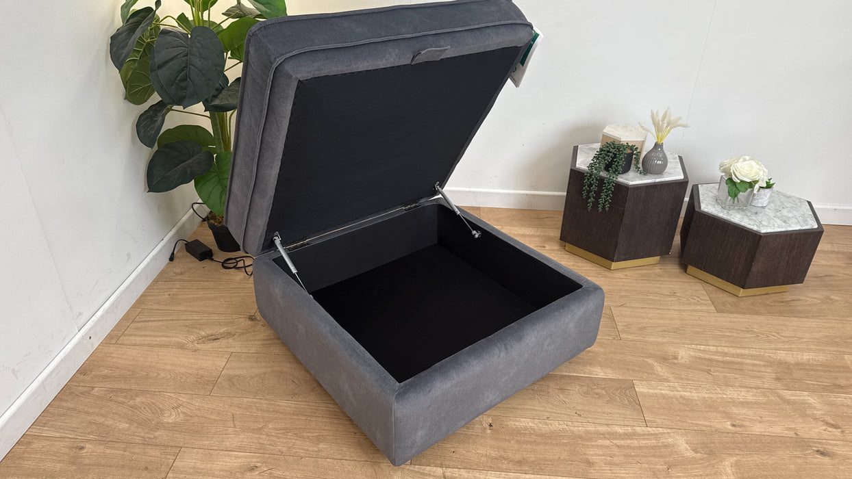 Sofology The Horizon Footstool in Lifestyle Flecked Fabric Charcoal