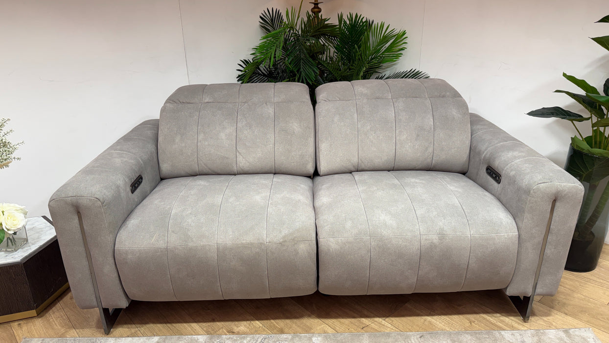 Sofology Paramount Fabric 2.5 Seater Power Recliner/Headrest in Lifestyle Flecked Stone
