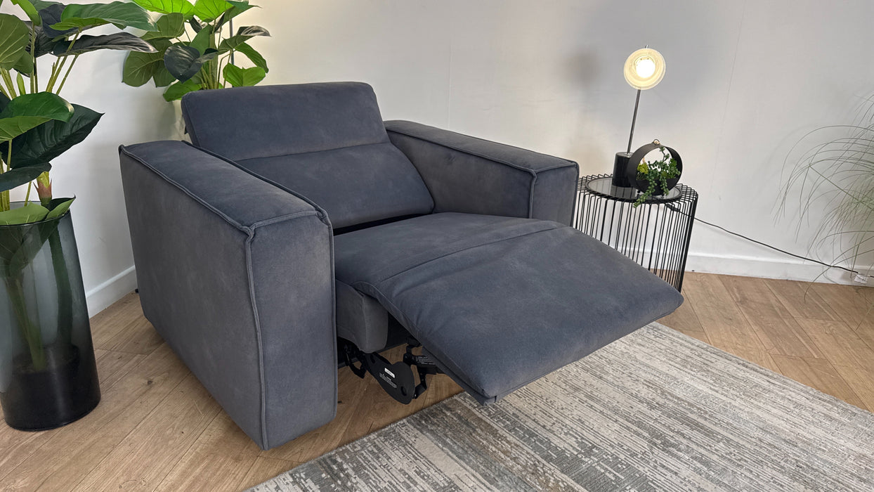Sofology The Horizon Fabric Loveseat Power Recliner/Headrest in Lifestyle Flecked Charcoal