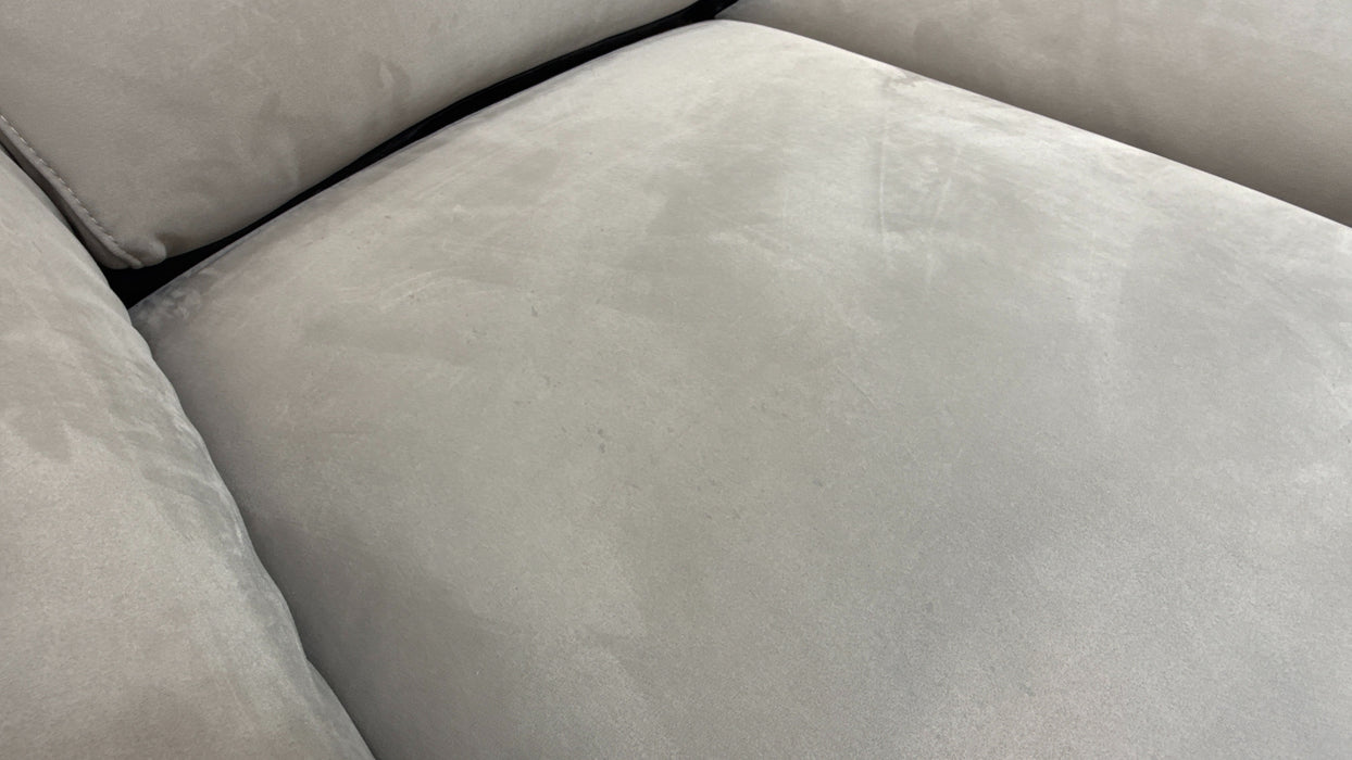 Sofology Ripley Fabric 2 Seater Power Recliner/Headrest in Lifestyle Nubuck Feel Light Grey