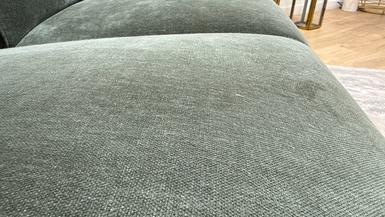 Sofology Plaza Fabric 2.5 Seater Power Recliner/Headrest Heated Seats in Relaxed Chenille Pine