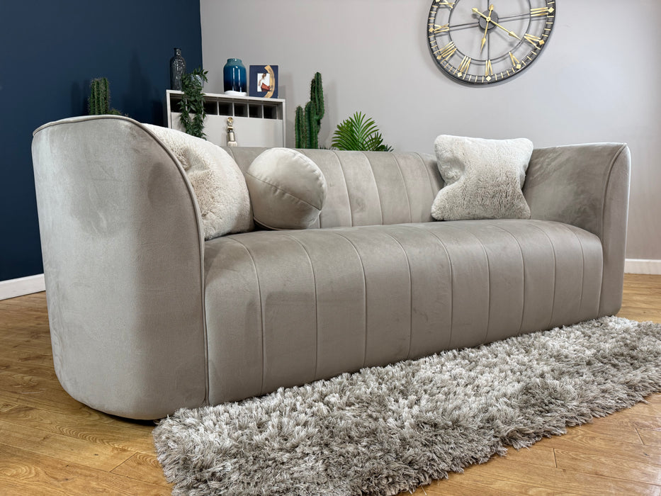 The Fitzrovia Fabric 3 Seater - Matt Velvet Stone Mix - No Trim (WA2)