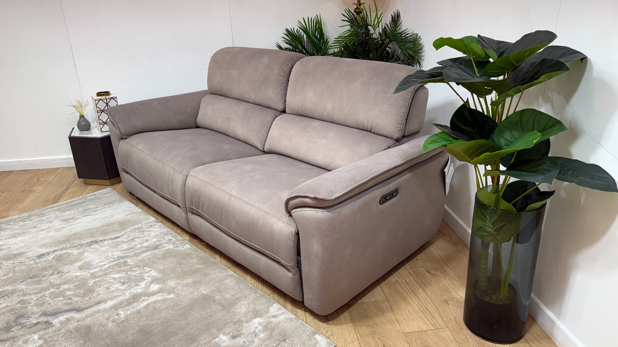 Sofology Hugo Fabric 2.5 Seater Power Recliner/Headrest in Lifestyle Flecked Nutmeg