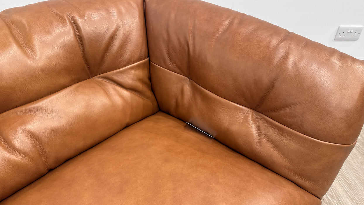 Sofology Hygge Leather 4 Seater Split in Relaxed Soft Tan