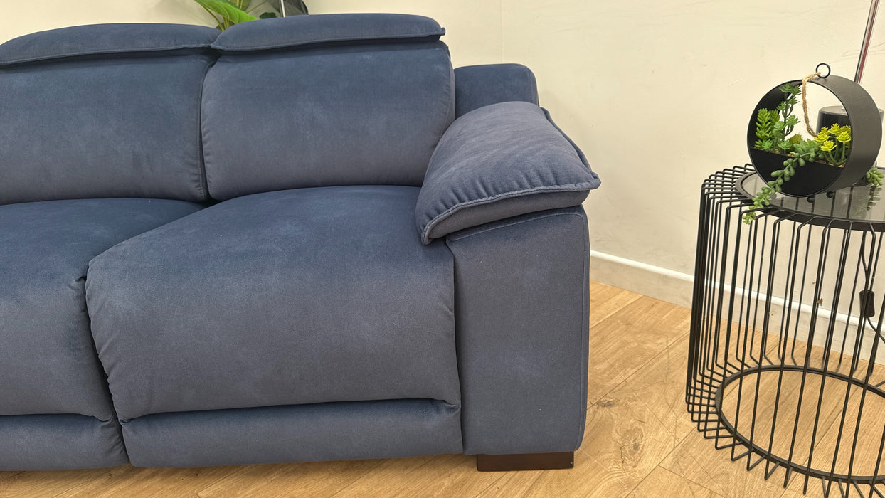 Sofology The Benz 2 Seater Fabric Recliner Sofa in Lifestyle Flecked Navy