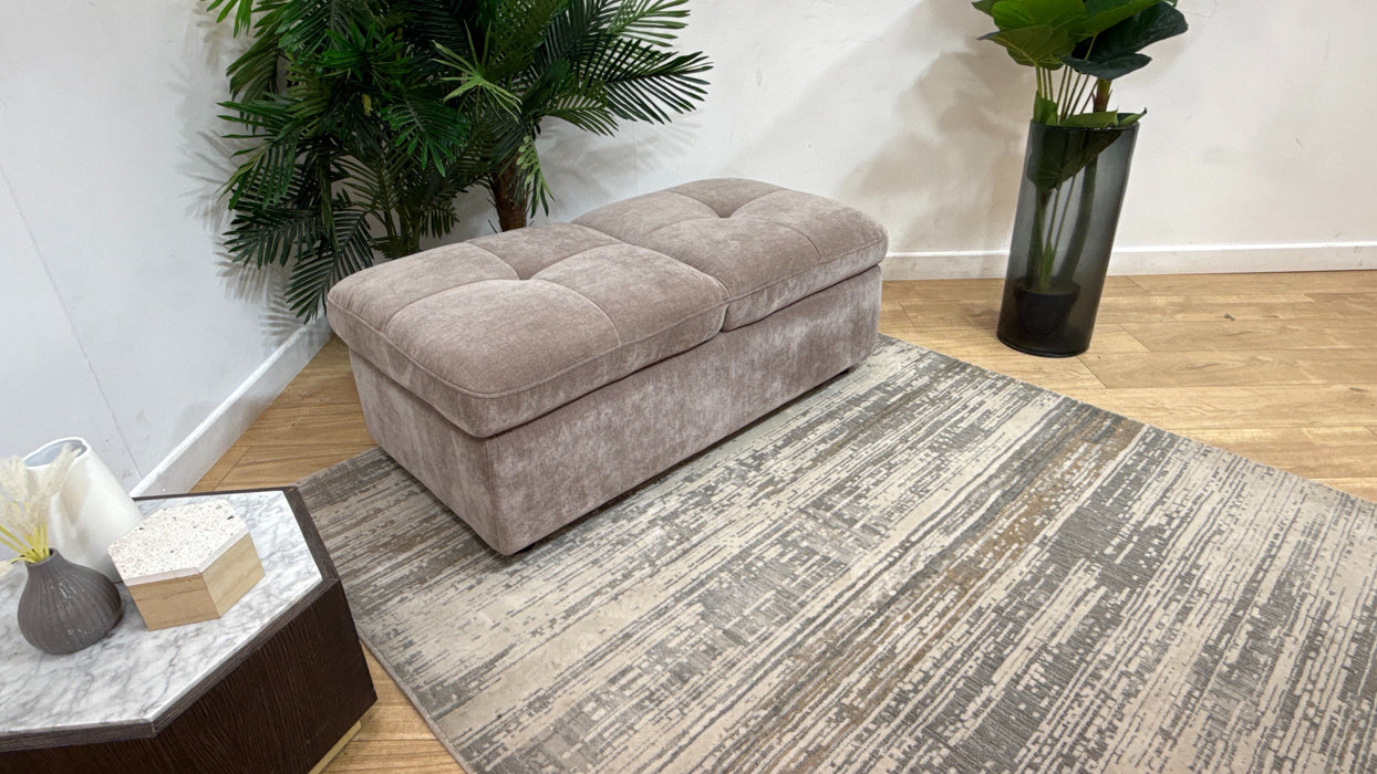 Sofology Kingsbridge Fabric Dual Storage Footstool in Relaxed Chenille Nutmeg