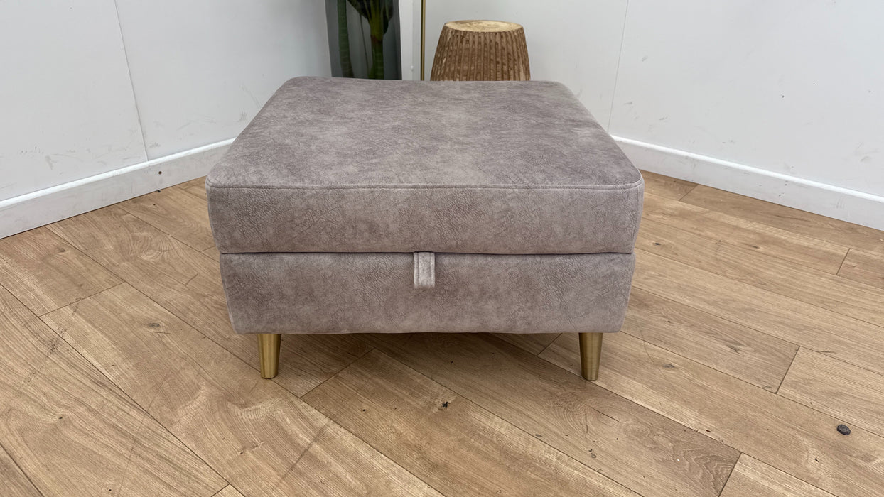 Sofology The Hackney Fabric Footstool in Lifestyle Dapple Stone All Over