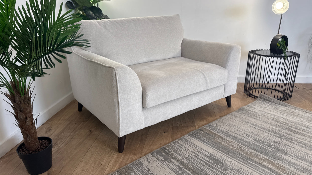 Sofology Mayfair Fabric Loveseat Foam Seats in Linen Look Chenille Mist/Pearl