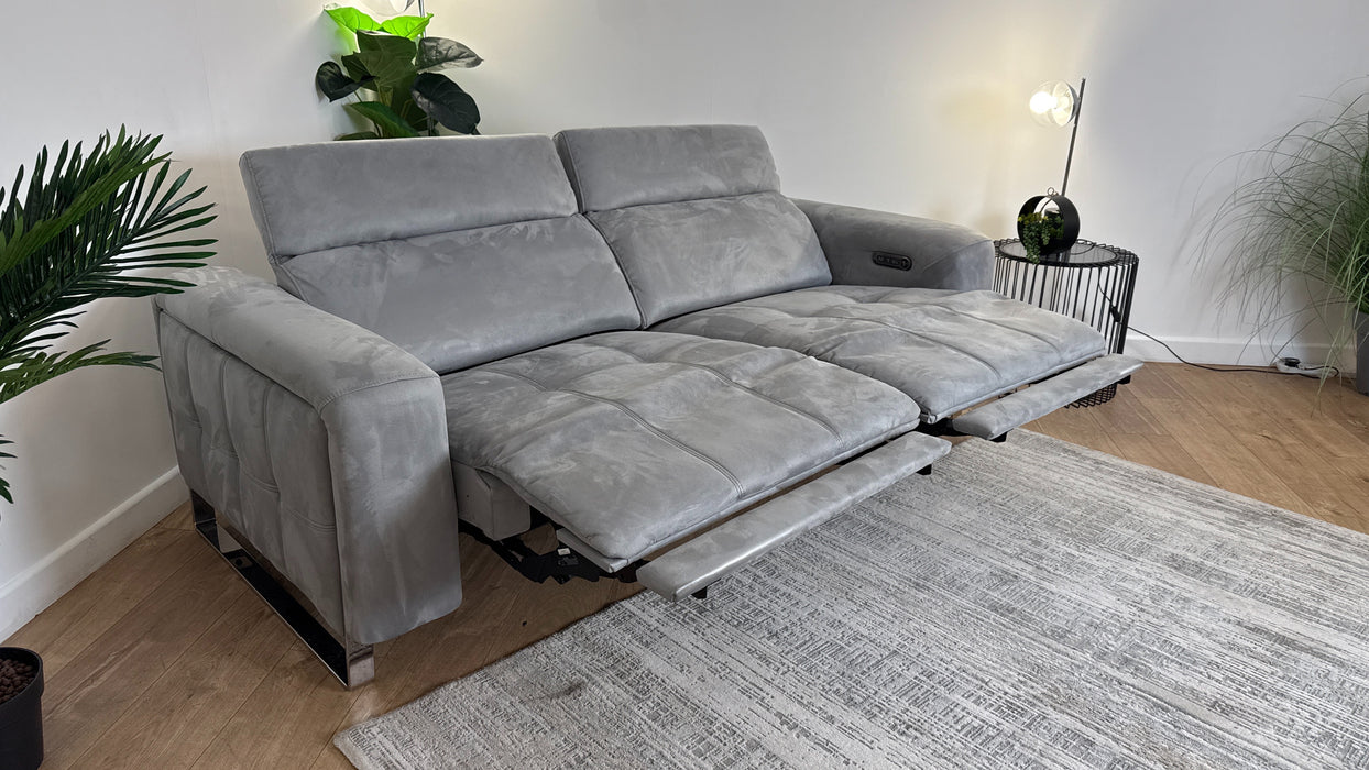Sofology The Marvella 2.5 Seater Recliner Sofa in Lifestyle Plush Fabric Silver
