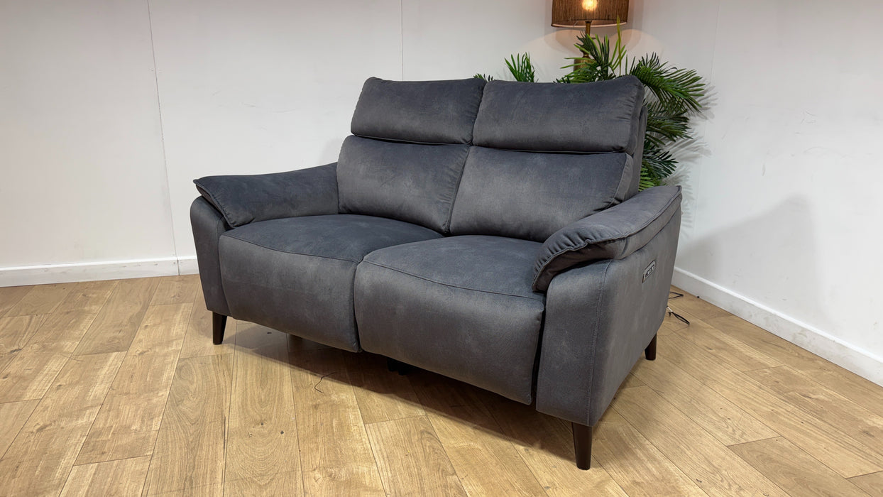 Sofology Arlo Fabric 2 Seater Power Recliner/Headrest in Lifestyle Flecked Charcoal