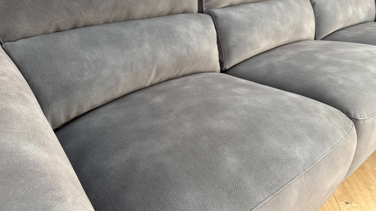 Sofology The Dakota 3 Seater Fabric Recliner Chaise in Lifestyle Mottled Charcoal