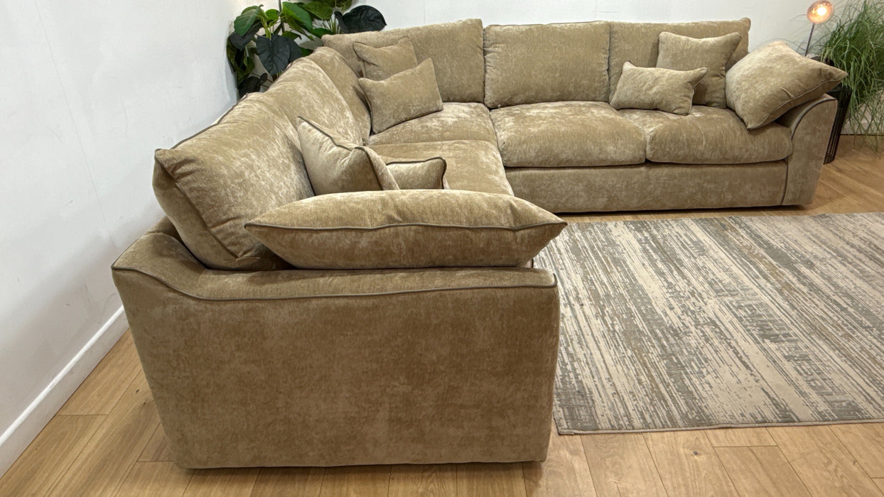 Sofology Georgio Fabric 3 Corner 3 Feather Flex Seats in Lifestyle Plush Chenille Barley Mix
