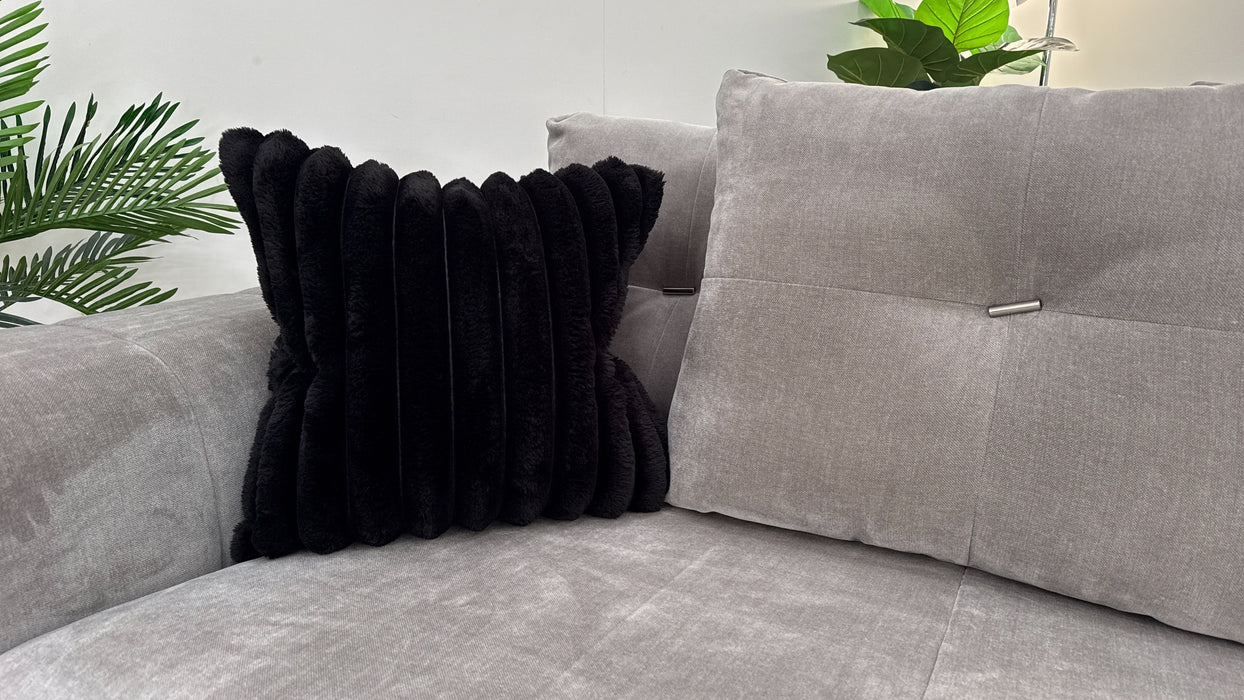 Sofology Oscar 2 Seater Fabric Sofa in Textured Chenille Silver