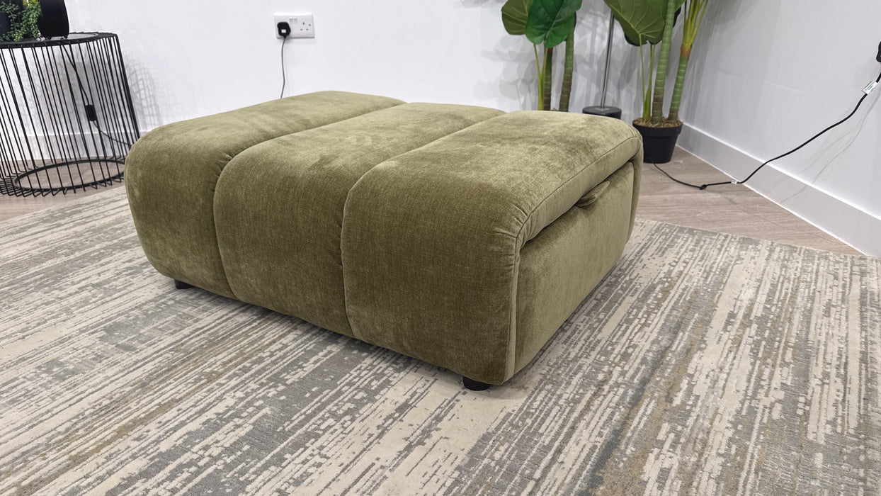 Sofology Waldorf Fabric Storage Footstool in Soft Chenille Olive
