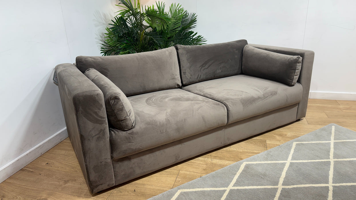Sofology Strand Fabric 4 Seater in Matt Velvet Mole