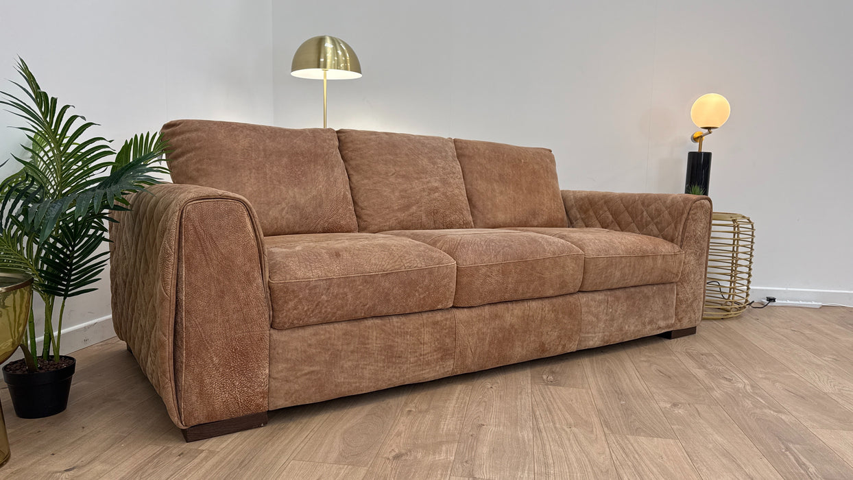 Mazzini 3 Seater - Leather Sofa - Utah Tan