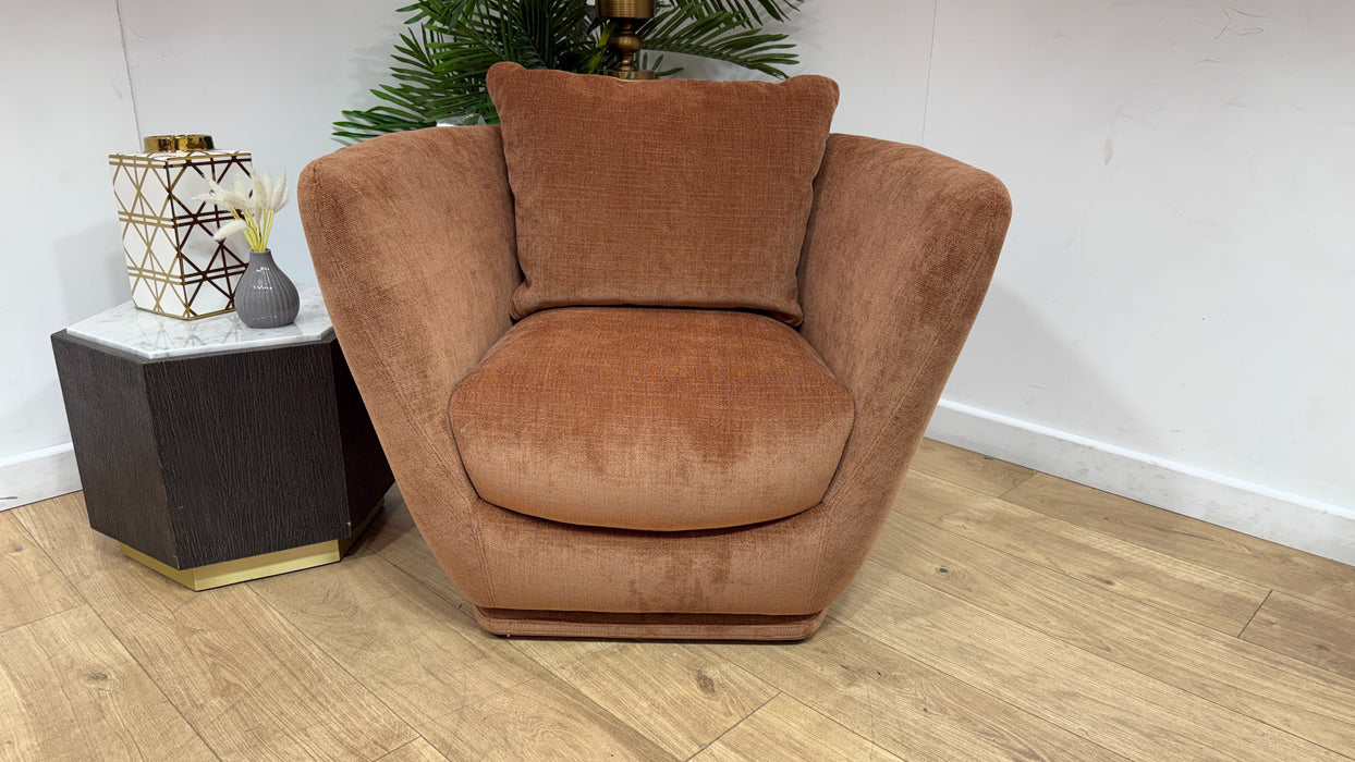 Sofology Serene Fabric Swivel Chair	in Casual Chenille Rust