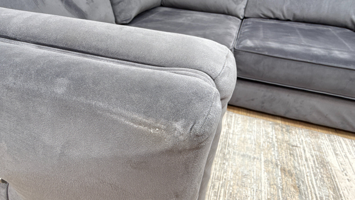 Sofology Titan Fabric 1 Corner 2 Full Back in Titan Smooth Velvet Steel/Grey Mix