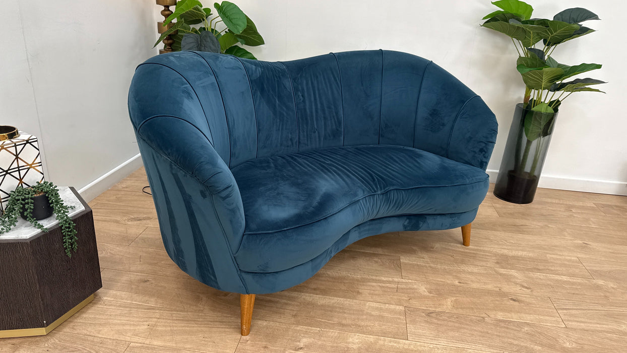 Sofology Perle Fabric 2 Seater in Plush Teal
