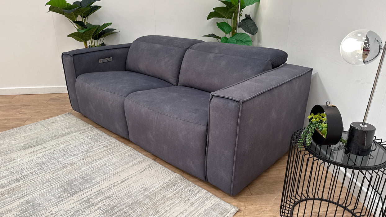 Sofology The Horizon Fabric 2.5 Seater Power Recliner/Headrest in Lifestyle Flecked Charcoal