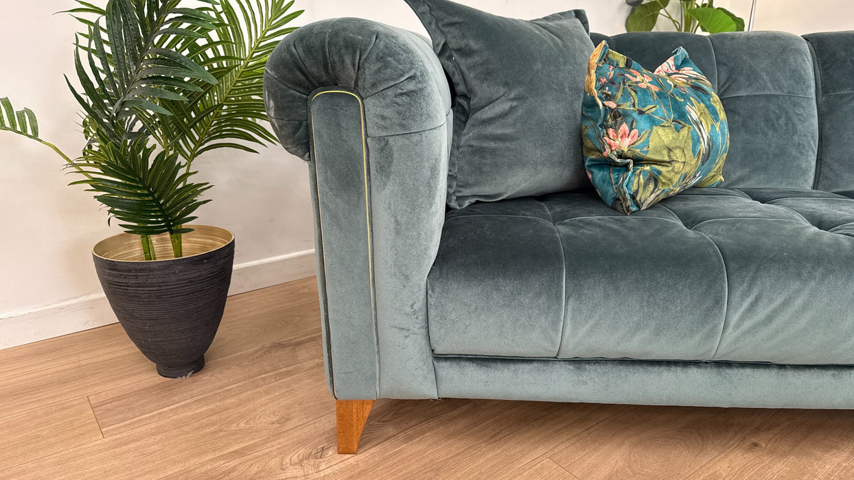 Midsummer Day 4 Seater Split - Fabric Sofa - Teal Mix