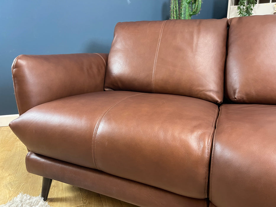 Adler Leather 3 Seater Asymmetric - Soft Leather Brown (WA2)