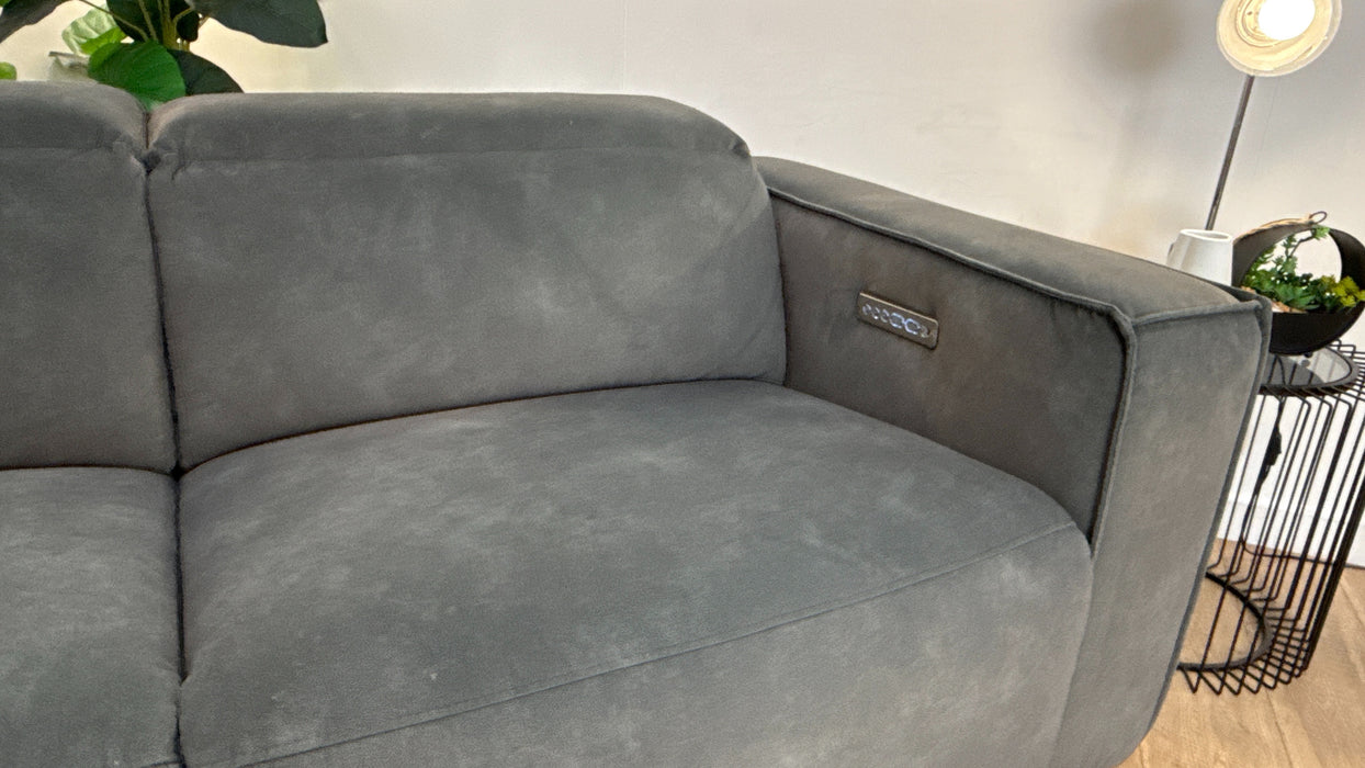 Sofology The Horizon Fabric 2.5 Seater Power Recliner/Headrest in Lifestyle Flecked Mineral Green