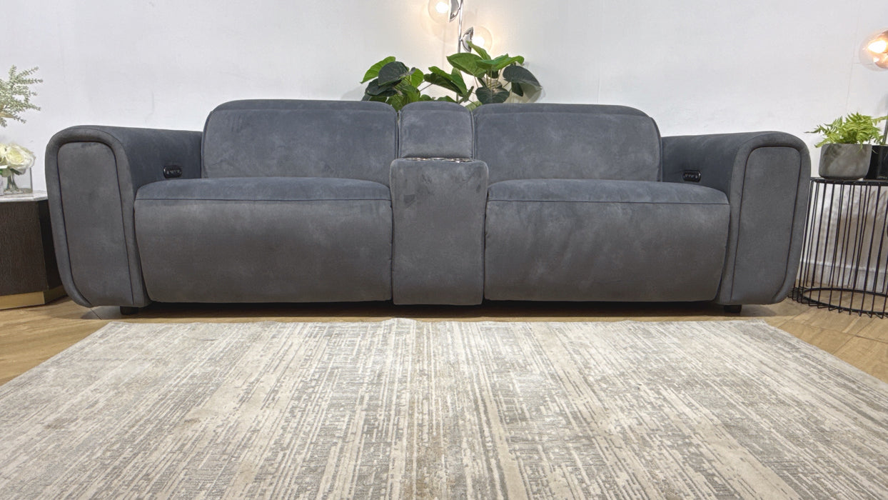 Sofology Premiere Fabric 2.5 Seater Smart Console Power Recliner/Headrest in Lifestyle Flecked Charcoal