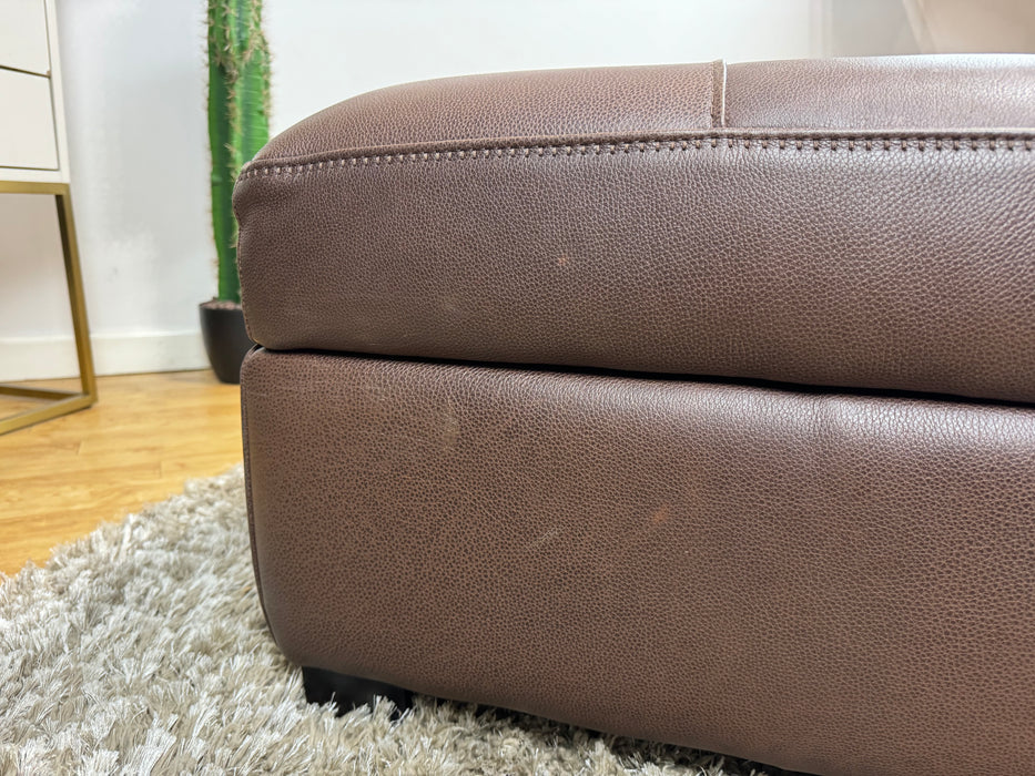 Galleria Storage Footstool Apollo Marrone Leather (WA2)