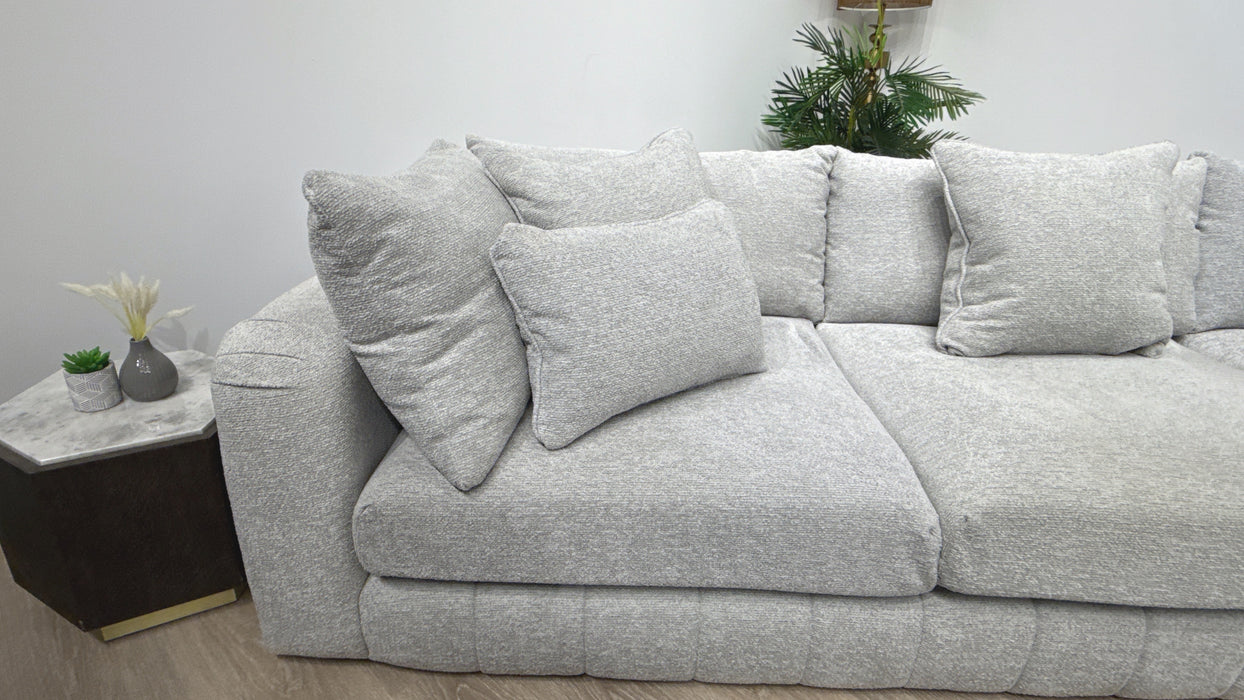 Sofology Westwood  Grande Seater Split Fabric Sofa in Boucle Silver
