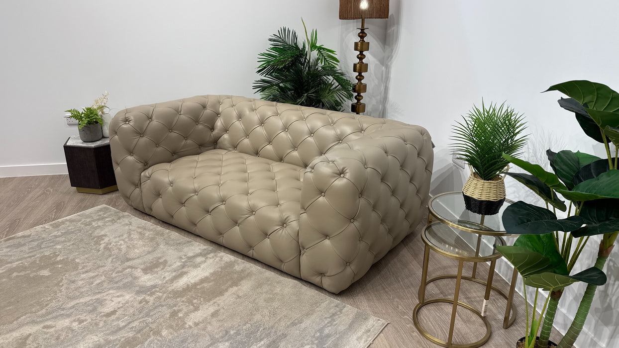 Sofology Venezia Leather 2 Seater in Trusty Embossed Stone
