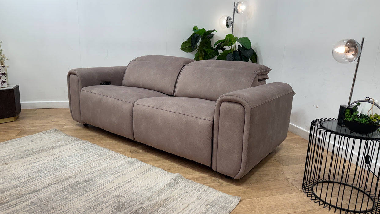 Sofology Premiere Fabric 2.5 Seater Power Recliner/Headrest in Lifestyle Flecked Nutmeg
