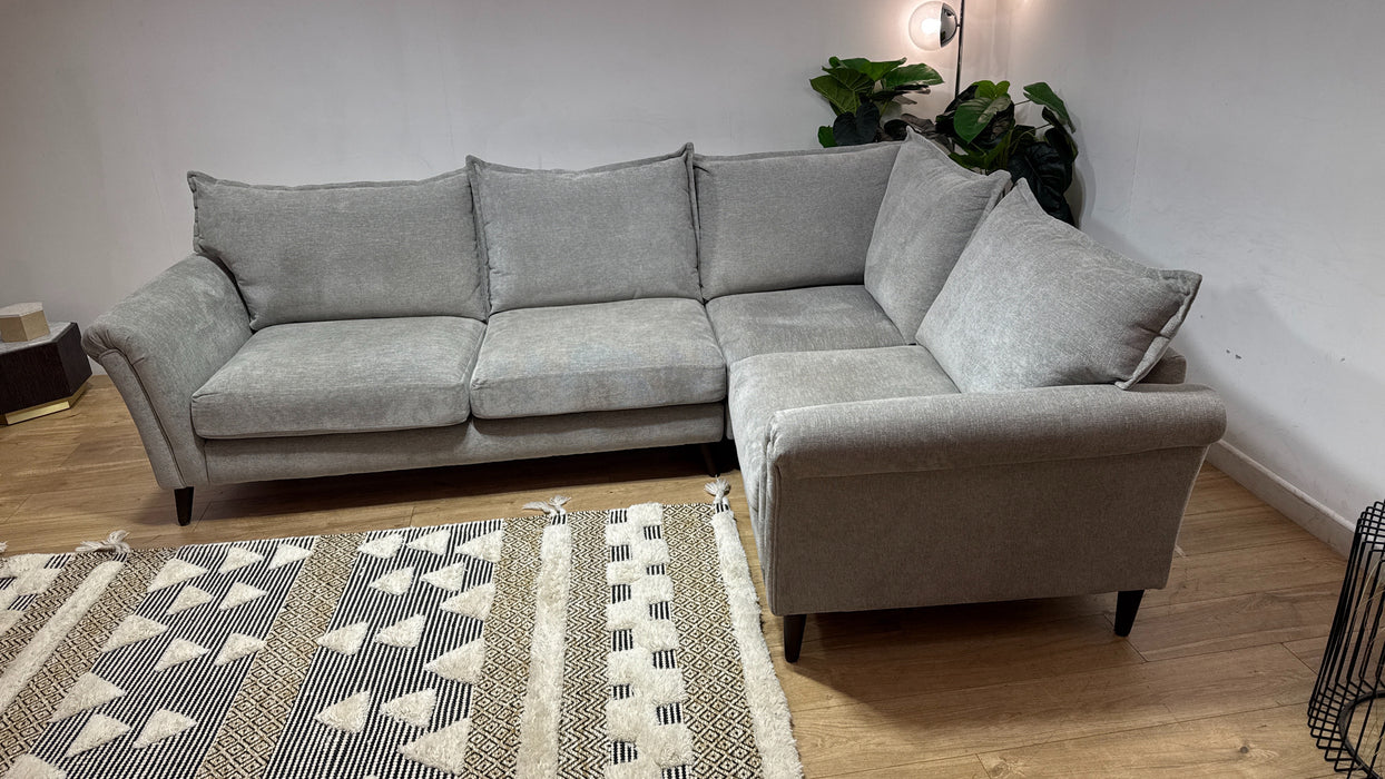 Sofology Beaumont Fabric 3 Corner 1 Foam Seats in Linen Look Chenille Grey