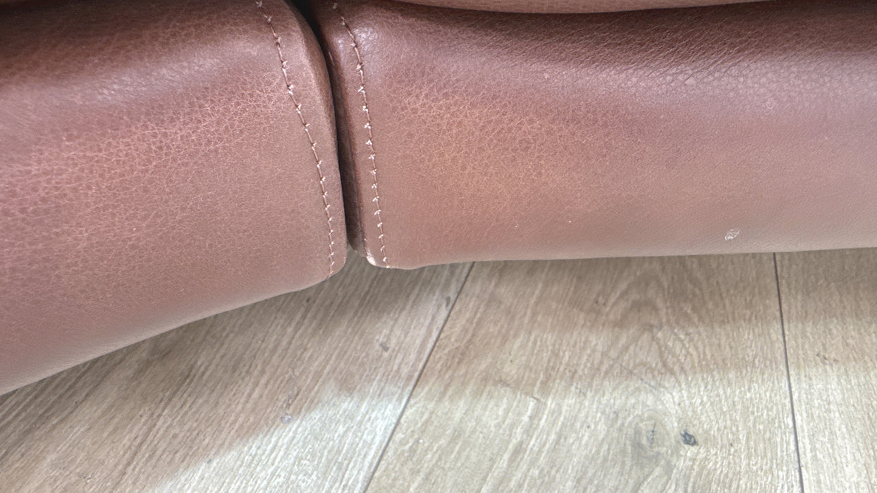 Sofology Adler Leather 4 Seater Asymmetric in Relaxed Soft Brown