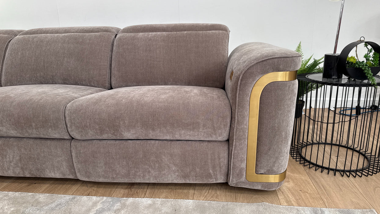 Sofology The Plaza 1.5 Corner 3 Fabric Recliner in Relaxed Chenille Nutmeg