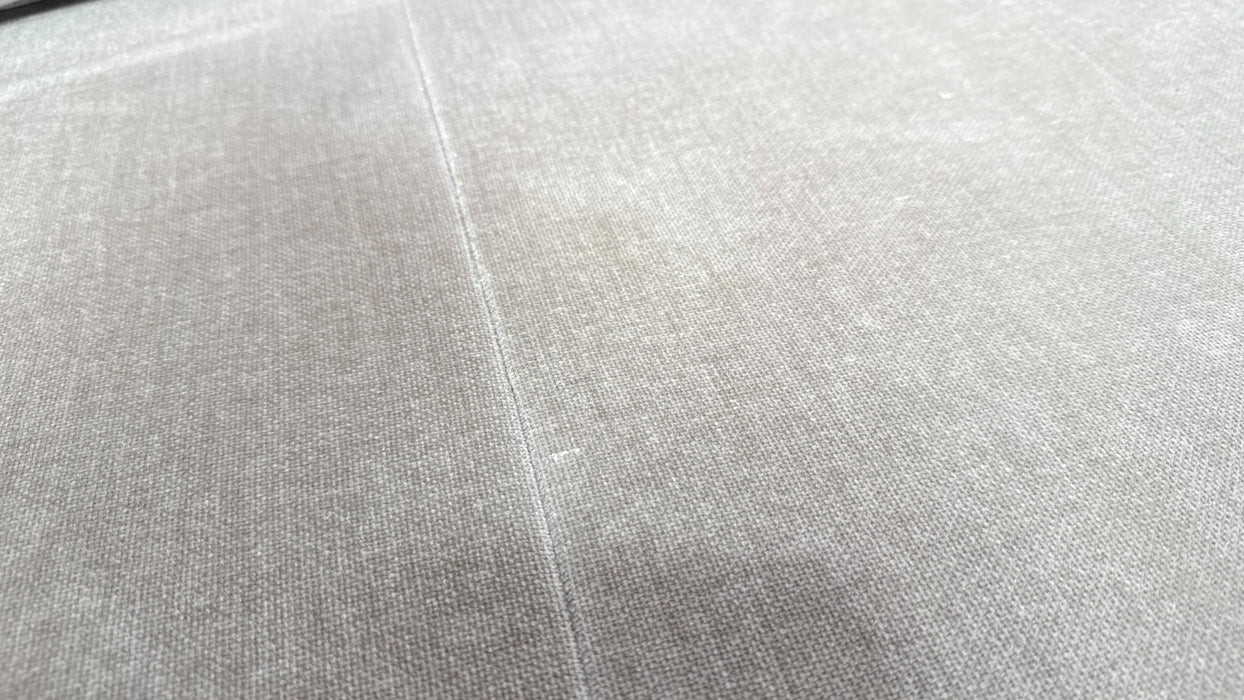 Sofology Oscar Fabric 2 Seater Gold Trim in Fine Textured Chenille Stone