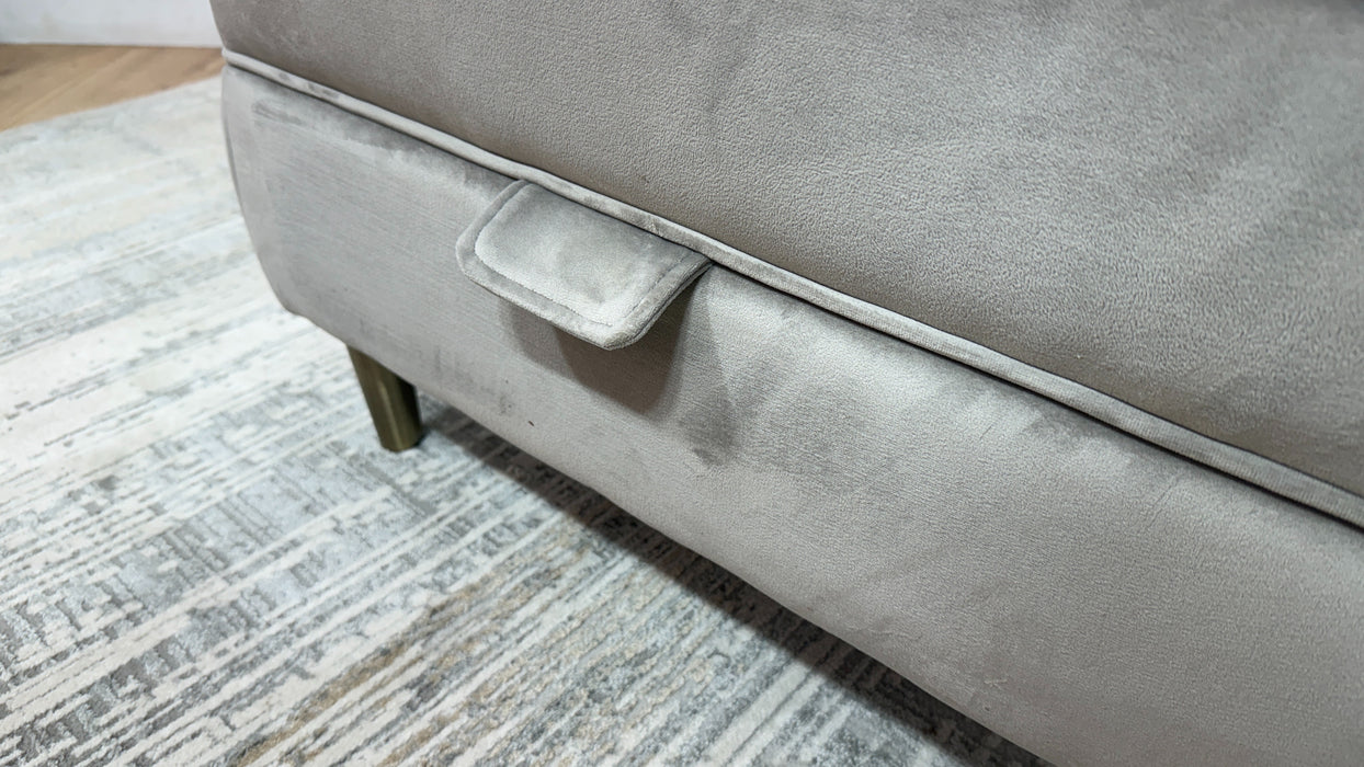 Sofology Gabrielle Fabric Storage Footstool in Plush Pebble