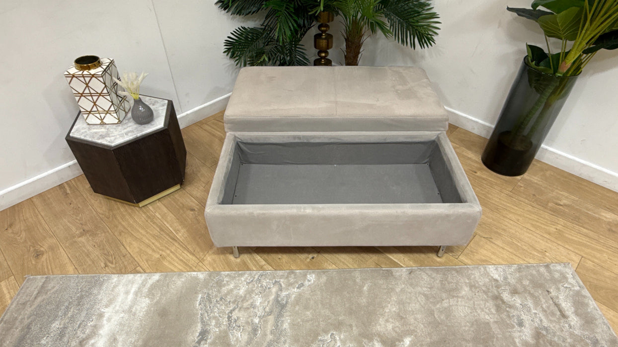 Sofology Illinois Fabric Designer Footstool in Toronto Grey
